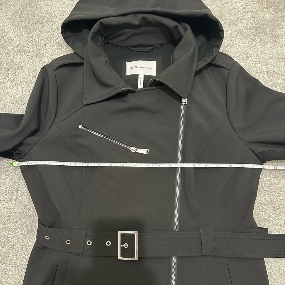 BCBGeneration Hooded Black Jacket Size Large - Picture 3 of 10